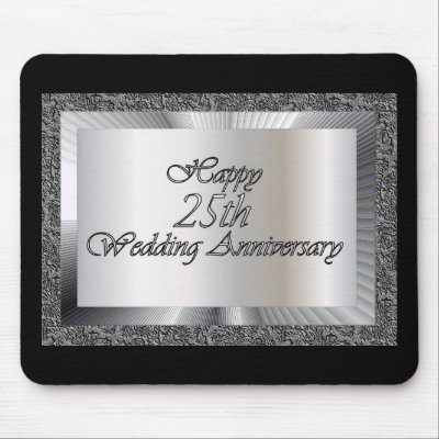 Happy 25th Wedding Anniversary Mouse Mat by TheStampStore