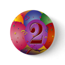 Happy 2nd Birthday Balloons Button
