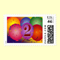 Happy 2nd Birthday Balloons stamps