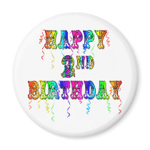 Happy 2nd Birthday Toddler Birthday Gifts magnets by BirthdayZone Happy 2nd Birthday Toddler Birthday Gifts magnets