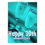 Happy 30th anniversary champagne celebration card