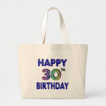 Happy 30th Birthday Balloon Font Tote Bag