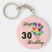 Happy 30th Birthday Gifts and Birthday Apparel Key Chains