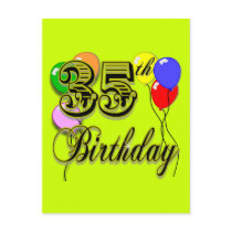 Happy 35th Birthday Gifts Post Card