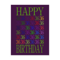 Happy 36th Birthday Post Card