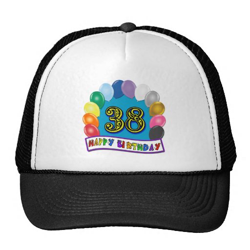 Happy 38th Birthday Balloon Arch Mesh Hat