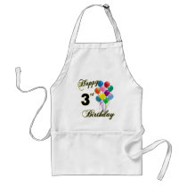 Happy 3rd Birthday BBQ and Kitchen Apron