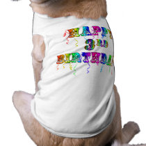Happy 3rd Birthday Circus Font - Personalize it pet clothing by BirthdayZone Happy 3rd Birthday Circus Font - Personalize it pet clothing