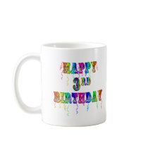 Happy 3rd Birthday Circus Font - Personalize it Coffee Mug