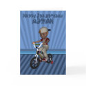 Happy 3rd Birthday Named Adrian, Grandson cards by moonlake Happy 3rd Birthday Named Adrian, Grandson cards
