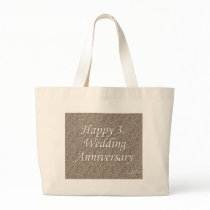 Happy 3rd. Wedding Anniversary Tote Bags