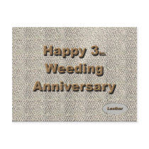 Feliz 3er. Aniversario de bodas tarjetas postales by JustParties Feliz 3er. Aniversario de bodas tarjetas postales
