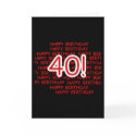 Happy 40th Birthday cards