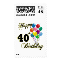 Happy 40th Birthday Gifts and Birthday Apparel postage