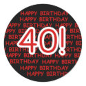Happy 40th Birthday stickers