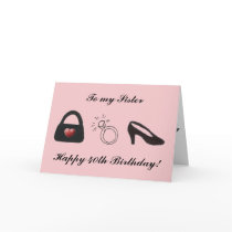 Happy 40th Sister card