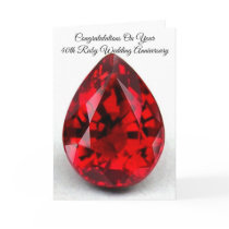 Happy 40th Wedding Anniversary Card Ruby by biglnet Happy 40th Wedding Anniversary Card Ruby