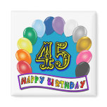 Happy 45th Birthday Balloon Arch magnets