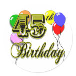 Happy 45th Birthday Merchandise Sticker
