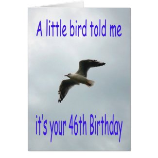 Happy 46th Birthday Flying Seagull bird Cards