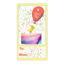 Happy 4th Birthday Chicken Gift Tag Personalized Shipping Labels