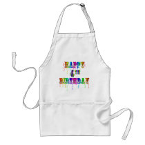 Happy 4th Birthday Circus Font aprons by BirthdayZone Happy 4th Birthday Circus Font aprons