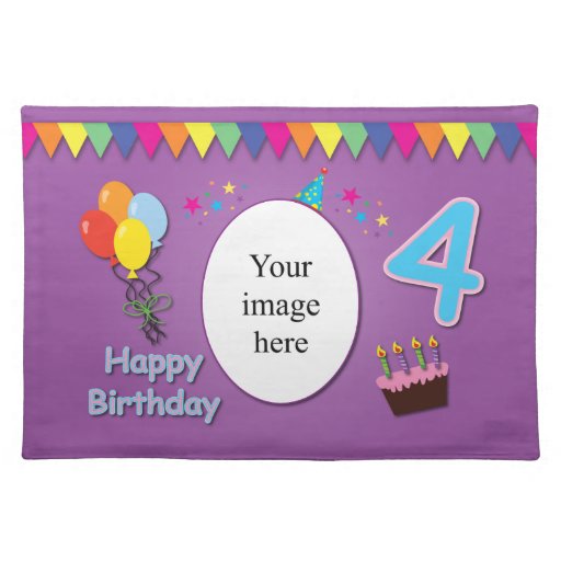 Happy 4th Birthday Placemat Zazzle