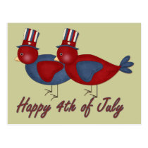 Happy 4th of July Birds postcards