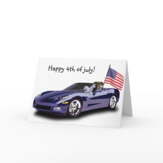 Happy 4th of July Boxer greeting card card