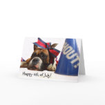 Happy 4th of July Boxer greeting card