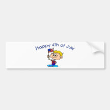 Happy 4th Of July (Boy) Bumper Stickers