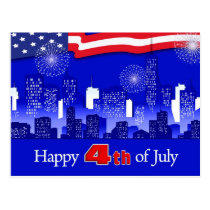 Happy 4th of July. Customizable postcards