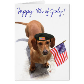 Happy 4th of July dachshund greeting card
