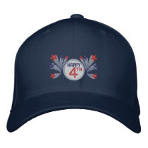 Happy 4th of July embroidered hats by Embroidery4U Happy 4th of July embroidered hats