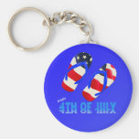 Happy 4th Of July - Flip Flop Key Chain