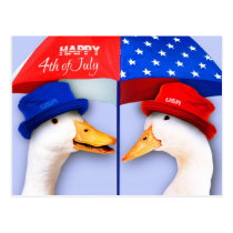 Happy 4th of July. Fun US Patriotic Postcards postcards