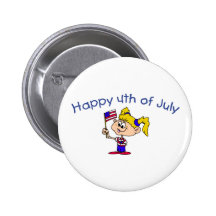 Happy 4th Of July (Girl) Pin