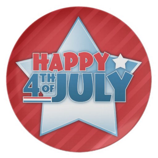 Happy 4th of July Patriotic Plate