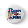 Happy 4th of July Uncle Sam Pinback Buttons