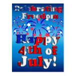 Happy 4th of July with Fireworks Post Cards