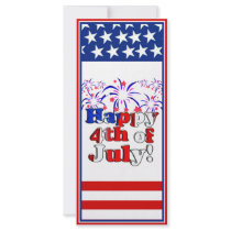 Happy 4th of July with Fireworks Custom Rack Card