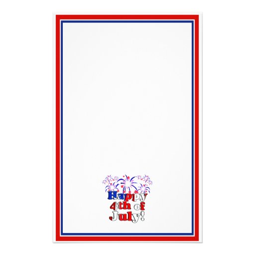 Happy 4th of July with Fireworks Stationery | Zazzle