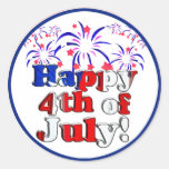 Happy 4th of July with Fireworks Sticker