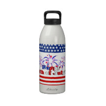 Happy 4th of July with Fireworks Water Bottles