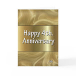 Happy 4th. Wedding Anniversary Silk Cards