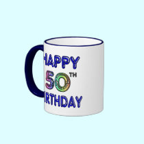 Happy 50th Birthday Coffee Cup and Travel Mugs