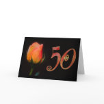 Happy 50th Birthday fifties fifty 50 50th rose Cards