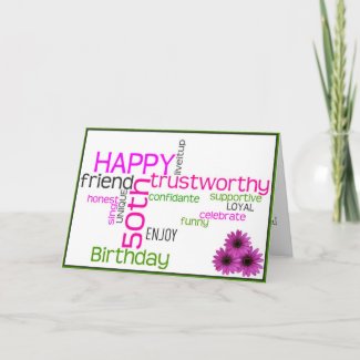 Happy 50th Birthday for a Baby Boomer Woman card