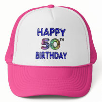 Happy 50th Birthday Gifts and Birthday Apparel Mesh Hats