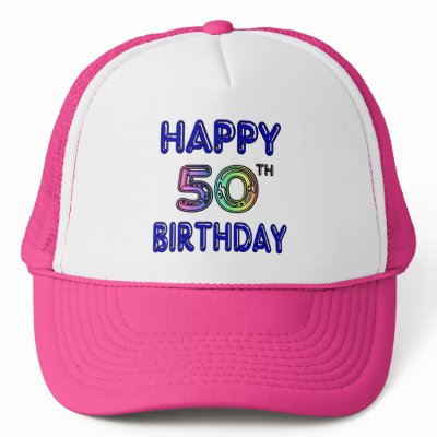 Happy 50th Birthday Gifts and Birthday Apparel mesh hats